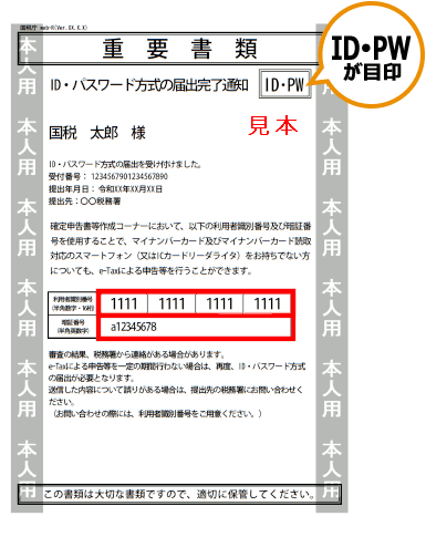 ID�E�p�X���[�h�����̓͏o�����ʒm