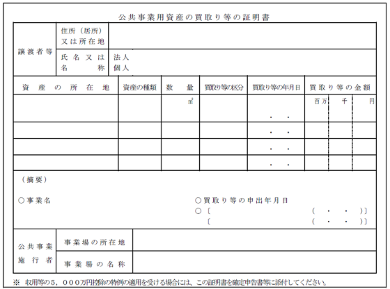 買取等の証明書