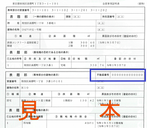 登記事項証明書の見本の画像